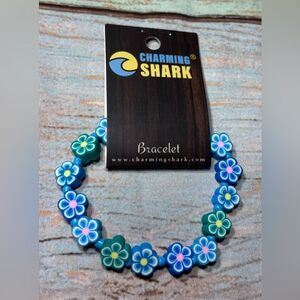 New Charming Shark polymer clay flower bracelet